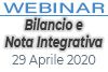 29/04/2020 Webinar Formativo: Bilancio e Nota Integrativa